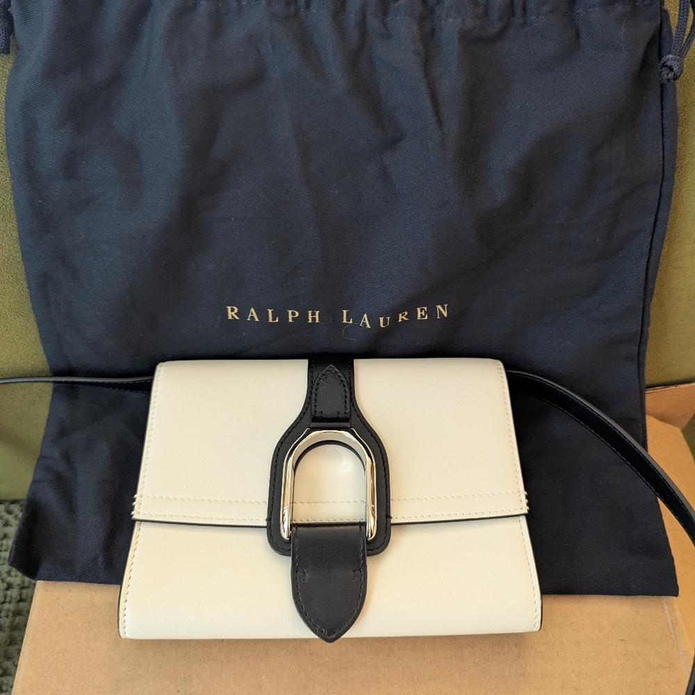 Ralph Lauren Black and Cream Crossbody Bag